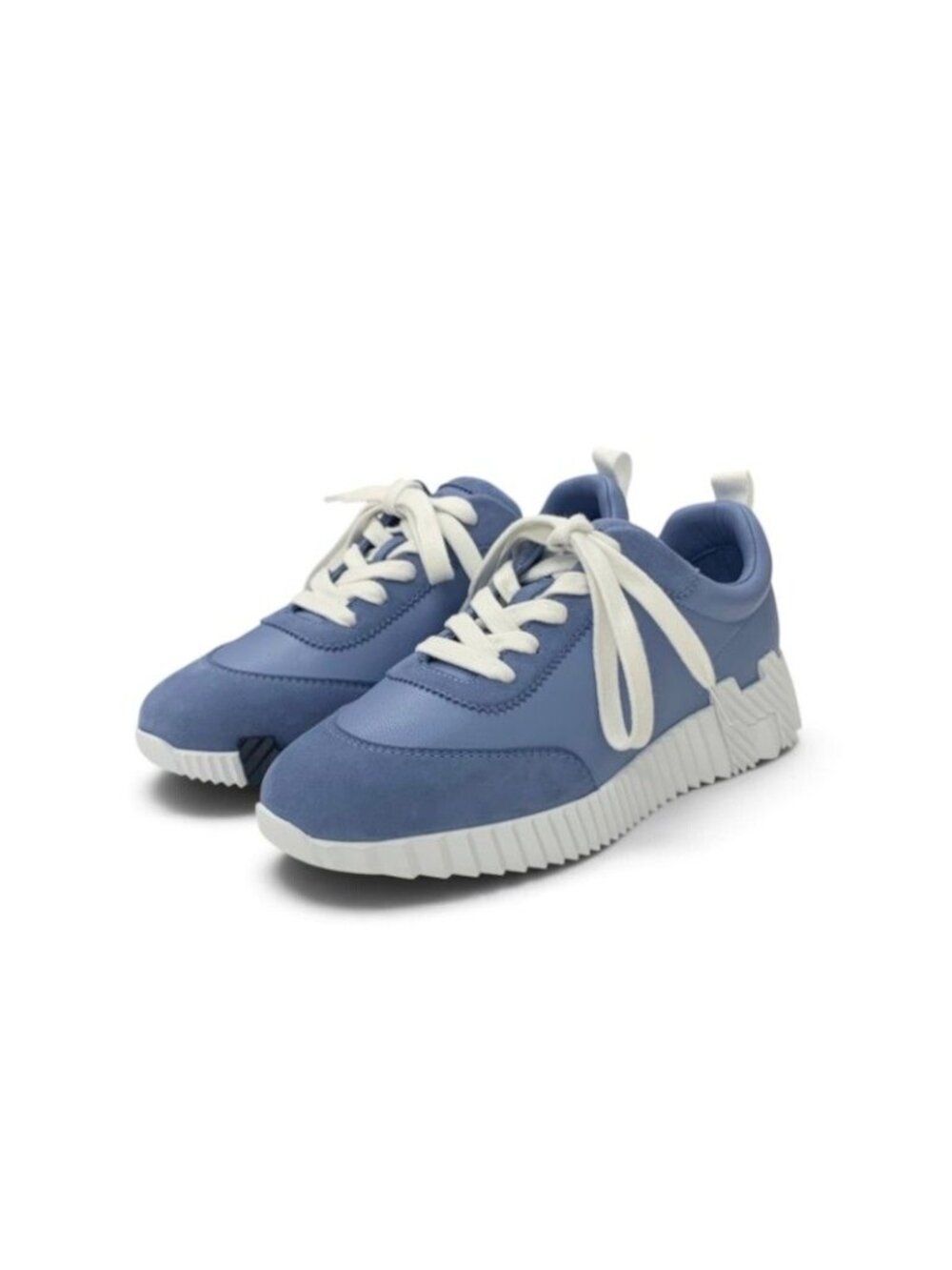 Hermes Bouncing Sneakers Leather Suede Blue White